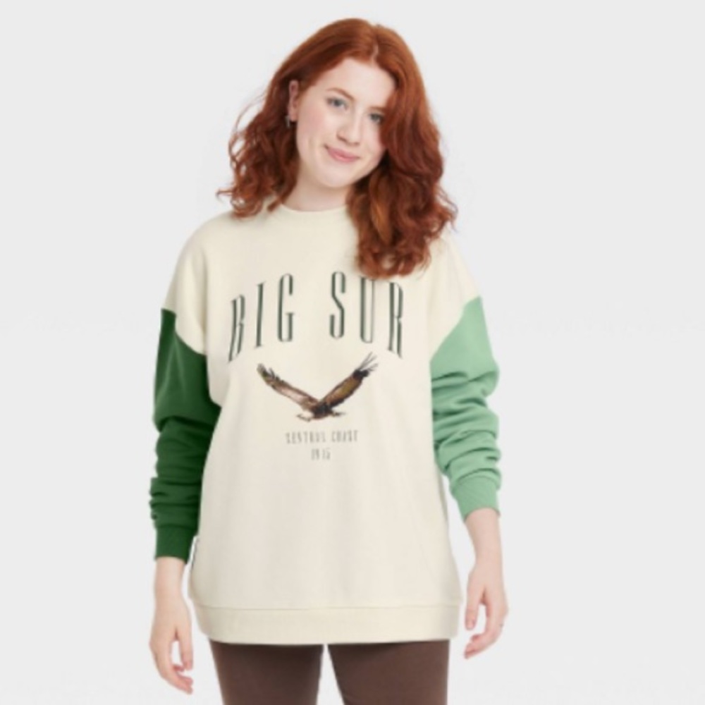 Colorblock graphic sweatshirt size L
